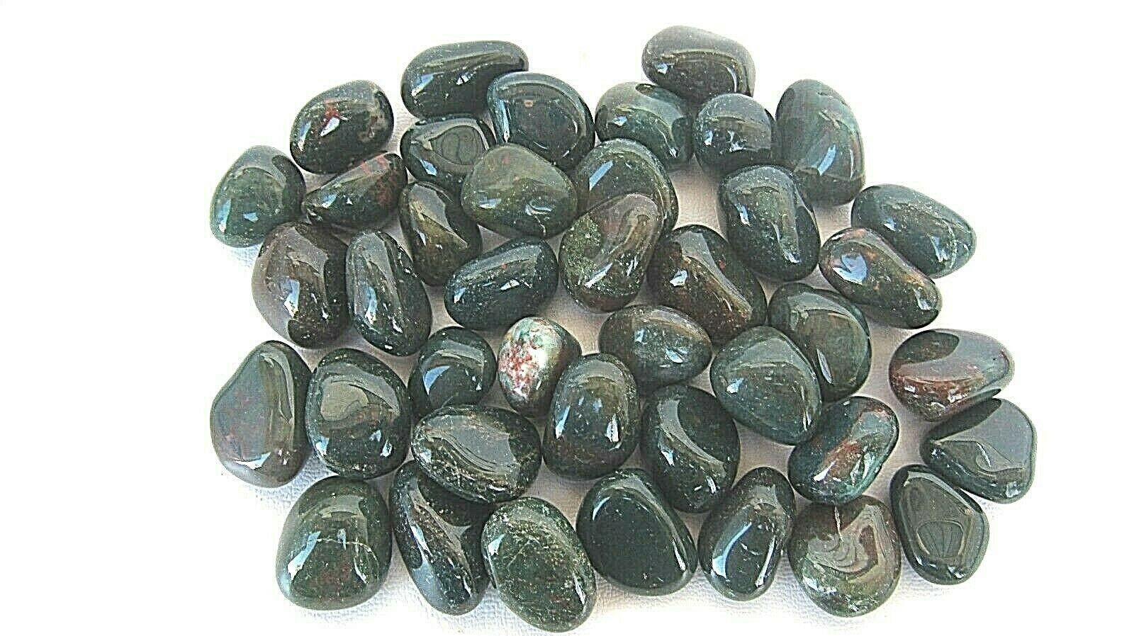 One Bloodstone Tumbled Stone 20-25mm Reiki Healing Crystal Courage Decis... - $1.67