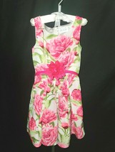5T ~ Floral dress w/ Flower belt & decorative hanger included - £13.23 GBP
