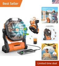 Quiet Multi-Speed Portable Fan with 3 Brightness LED for Camping Adventures - $728.59 MXN