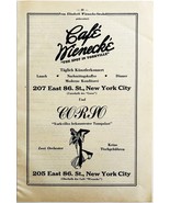 1945 WW2 German-USA Cafe Wienecke Advertisement Corso Dnce Hall NYC C94E - $41.35 CAD