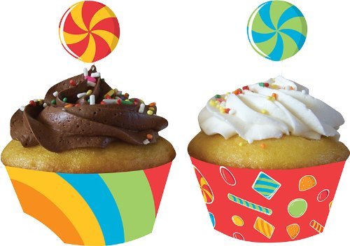 24-Count Decorative Cupcake Wrappers with Coordinating Topper Decoration... - $2.82
