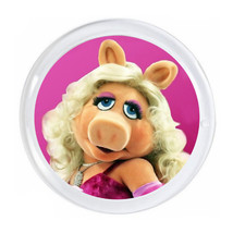 The Muppets Miss Piggy pink Magnet big round almost 3 inch diameter with border. - £6.03 GBP