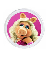 The Muppets Miss Piggy pink Magnet big round almost 3 inch diameter with... - £6.14 GBP
