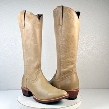 Lane PLAIN JANE Tan Womens Cowboy Boots 10 Western Soft Leather Round Toe Tall - £151.85 GBP