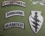 NEW SEALED SAGE GREEN HOOK &amp; LOOP SPECIAL FORCES RANGER AIRBORNE TAB PAT... - $17.81