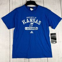 Property of Kansas Jayhawks NCAA Adidas Medium Blue Tshirt New Youth - $182.59 MXN