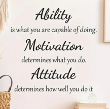 Ability, Motivation, And Attitude Inspirational Wall Decal 22.4&quot; x 22.4&quot; NEW! - £7.81 GBP