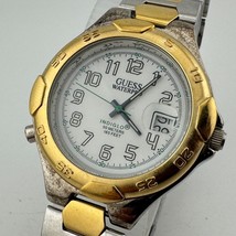 VTG Guess Indiglo Quartz Watch Unisex Gold Tone Rotating Bezel New Batte... - $28.49