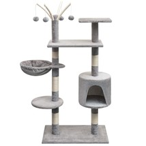 Cat Tree with Sisal Scratching Posts 125 cm Grey - £42.17 GBP