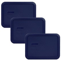 Pyrex Bundle - 3 Items: 7210-PC 3-Cup Blue Plastic Lids - £21.38 GBP