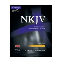 NKJV Aquila Wide Margin Reference Bible, Black Calf Split Leather, Red-letter Te - $175.00