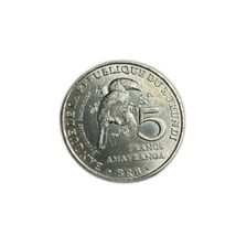 2014 Burundi 5 Francs Coin Trumpeter Hornbill Bird Coin UNC - $2.86