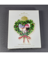 Hallmark 2009 Our First Christmas Photo Holder Holly Heart Ornament QXG6075 - $13.60 CAD