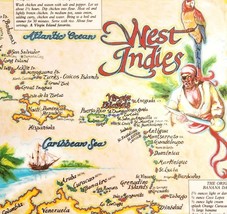1993 West Indies Buck Island St Croix Placemat Vintage Drink Recipes Map... - $370.00 MXN