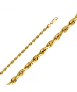 Men&#39;s 14K Yellow Gold Diamond Cut Solid Rope Chain - Assorted Lengths - €947,62 EUR+