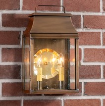 Irvins Country Tinware Valley Forge Outdoor Wall Light in Solid Weathered Brass - £284.85 GBP