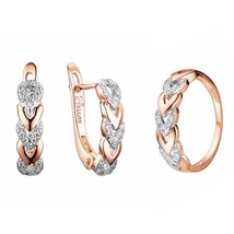 New Fashion Gold Color Heart Shape Ring Jewelry Set Women Jewelry Accessories Gi - £19.59 GBP