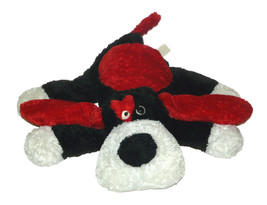 Red White Black Heart Eye Puppy Dog Plush Floppy 15&quot; Stuffed Animal Lovey Toy - £15.73 GBP