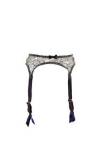 Agent Provocateur Womens Suspenders Luxurious Floral Glsy Blue Size S - £118.95 GBP