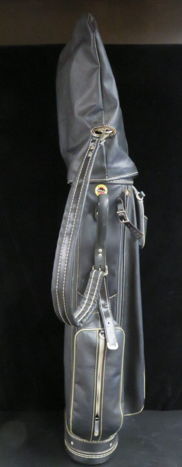 Vintage Black Wilson Imperial Leather Golf Bag Great Condition/ 14 Slots/ USA - $98.95