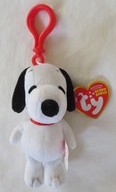 Ty Beanie Baby Peanuts Snoopy Plush Key Clip - £15.65 GBP