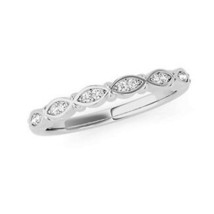 1/10 KT Design Elegante Diamante Naturale 14K Argento Placcato Oro Fede Nuziale - £89.94 GBP