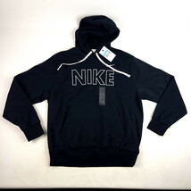 Nike Hoodie Mens Medium Black Sportswear Club Fleece Spellout Pullover F... - $52.46