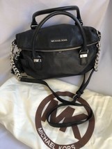 Michael Kors Mid Size Pebble Black Leather  Long Strap Crossbody &amp;Tassel... - £55.65 GBP