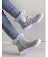 Buckle Decor Zipper Side Teddy Lined Shoes For Women, Winter Snow Boots - £25.91 GBP+