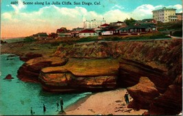 Scene Along La Jolla Cliffs San Diego California CA UNP DB Postcard E7 - £3.22 GBP