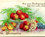 Vtg Postcard Stecher For Thanksgiving Fruit Bowl Presentation Embossed -... - $5.01