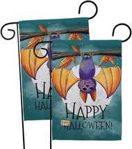 Happy Halloween Bat Garden Flags Pack 13 X18.5 Double-Sided House Banner - £22.81 GBP