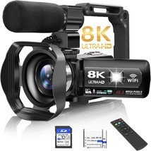 Video Camera, 8K Camcorder 48Mp 15Fps Uhd Wifi Vlogging Camera With Ir N... - £181.17 GBP