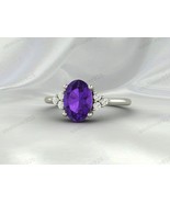 Amethyst Gemstone Women Ring, 925 Sterling Silver Handmade Modern Jewelry - $1,032.85 MXN