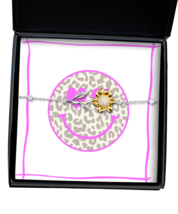 Inspirational Bracelet Leopard Happy Face Sunflower-MC-Br  - £44.71 GBP