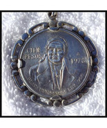 Sterling Silver Key Chain Mexico 925 with 1978 Cien Pesos Bezel Set Coin  - $109.76 CAD