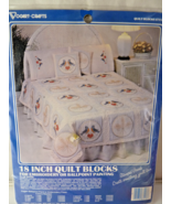 Vogart Crafts Kit Pack of 6 Quilt Blocks  8741C Blue Birds PolyCotton Bl... - $14.99 CAD