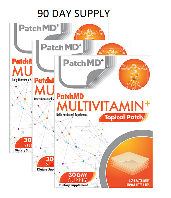 patchmd multivitamin plus topical vitamin patch 90 day supply dietary supplement