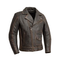 Motorcycle CE Rated Armor Jacket Leather MCJ Wrath by FirstMFG - £269.99 GBP