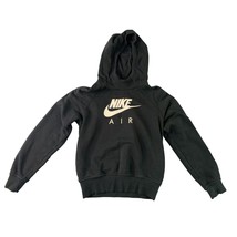 Nike Air Womens Small Black Hoodie Sweatshirt Pullover Black White Spell... - $39.59