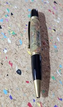 Gold and Copper Leaf Pen - Cast in Clear Resin with a Black Background &amp;... - $44.99