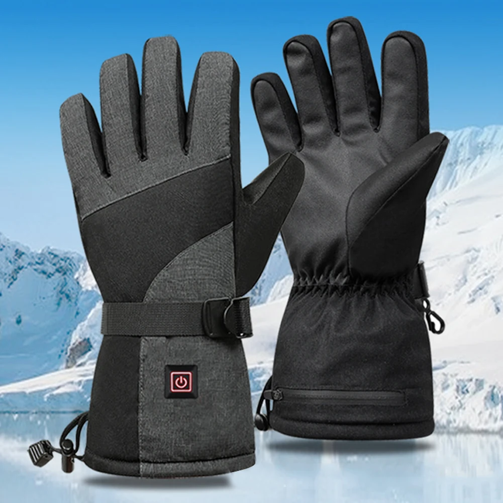 Unisex Graphene Ski Gloves 3 Speed Temperature Warmer Heating Gloves Touchscreen - £33.12 GBP