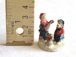 Christmas Village Figurine Boys Children Brothers Puppy Music Banjo 0.8&quot;... - £7.59 GBP