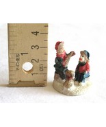 Christmas Village Figurine Boys Children Brothers Puppy Music Banjo 0.8&quot;... - £7.50 GBP
