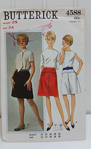 BUTTERICK Vintage Sewing Pattern 4588 Classic Paneled A-Line Skirt 25&quot; Waist - $38.21