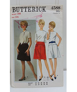 BUTTERICK Vintage Sewing Pattern 4588 Classic Paneled A-Line Skirt 25&quot; W... - $38.21