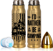 Camping Gifts for Men Women, I&#39;D Rather Be Camping Bullet Tumbler 17Oz, Camper G - £29.81 GBP