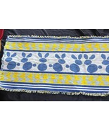 Table Runner Bunny Rabbit Tapestry Blue and Yellow 12x71 Easter - $26.98 CAD