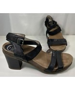Abeo Biana Block Heel Sandals Heels Womens 7N Black Brown Shoes Leather ... - $451.41 MXN