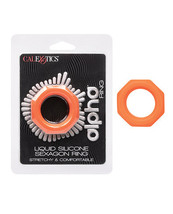 Alpha Liquid Silicone Sexagon Ring - Orange - £16.58 GBP